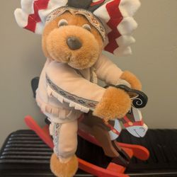 Western-Themed Teddy Bear on Rocking Horse Collectible