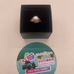 Diamond Pearl Gold Ring 