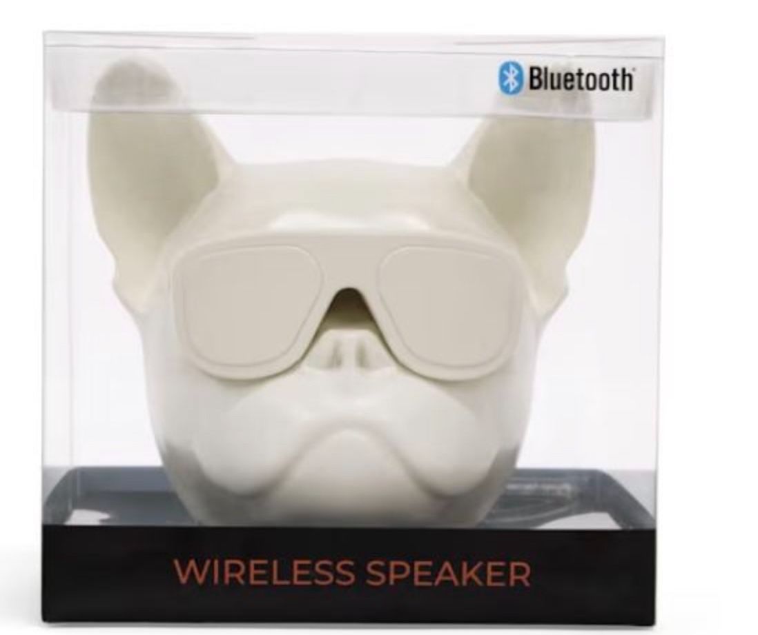 Petco French I Bulldog Pug Dog Wireless Bluetooth Speaker, Cream