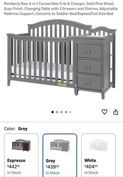 Crib with changing table