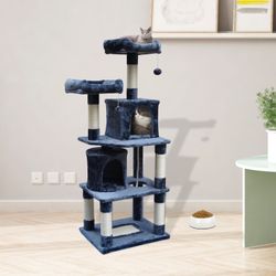 62inch Super Stable Cat Towers Cat Condo, Scratching Posts for Big Cat, Big Cat Gym for Cat, Dark Gr