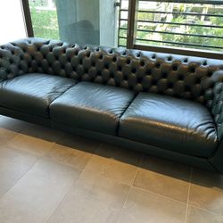 Contemporary Italian Leather Couch