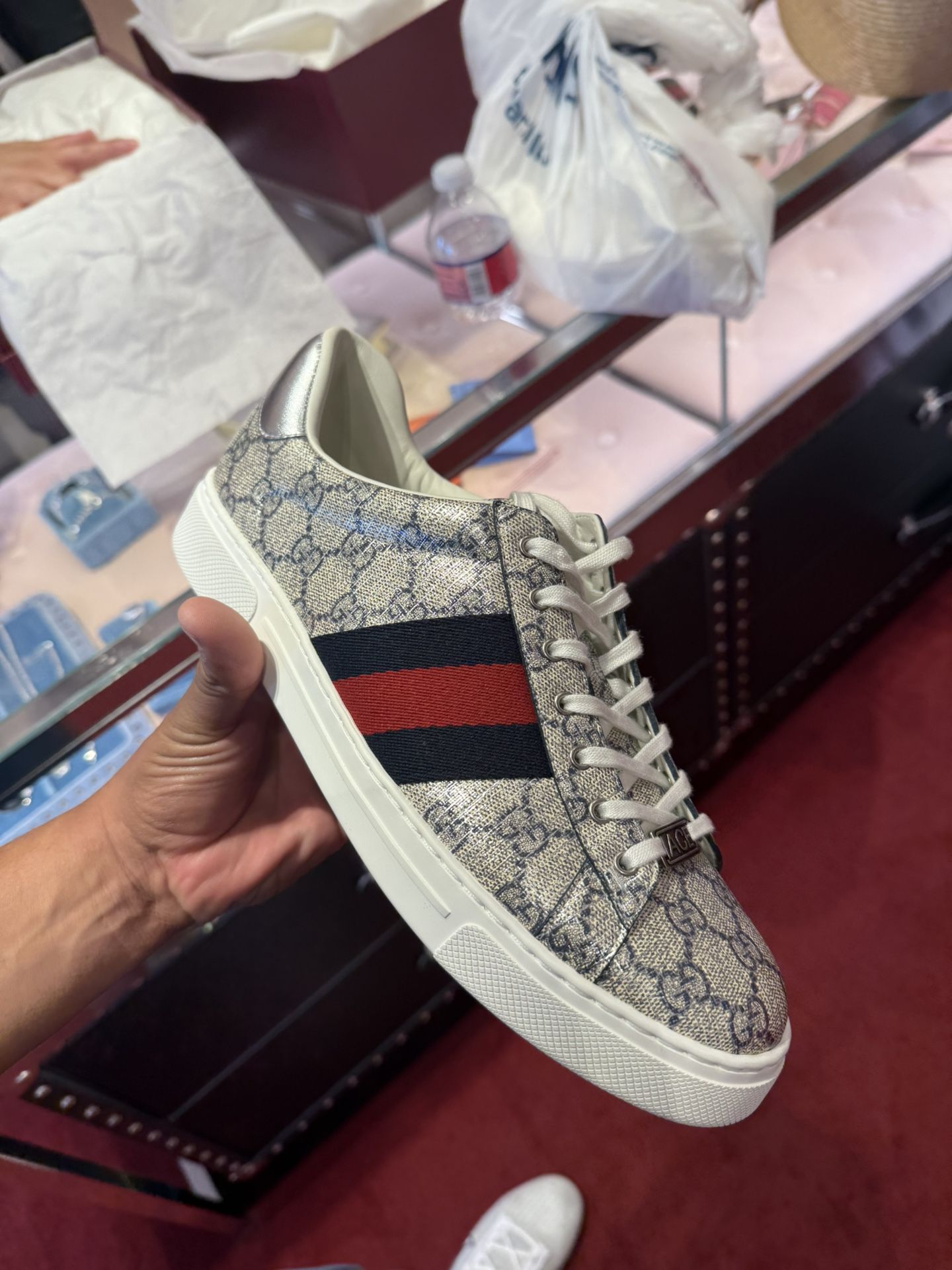 Mens Gucci Shiny GG Supreme Ace Sneakers Shoes