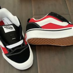 Red and black Vans sneakers size 1Y  New without tag 
