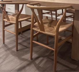 Wishbone Style Dining Chairs Set of 4