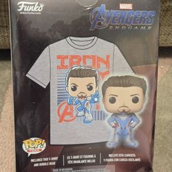 Marvel Iron Man VAULTED EXCLUSIVE GITD Bobblehead Pop & Tee Funko UNISEX 2XL