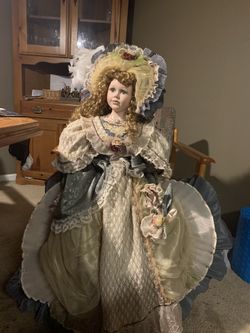 Creepy Porcelain Duck House Heirloom Doll 36”