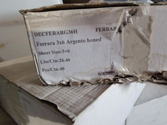 Tile NEW IN BOX (Ferrera 3x6 Argento honed)