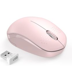 Seenda Wireless Mouse, 2.4 GHz Mouse with USB Receiver  (Rosa)
