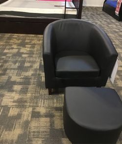 Club chair with ottoman