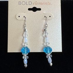 BOLD elements Silver Blue Crystal Earrings