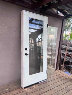 Glass door and casing