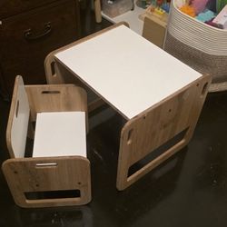 Montessori Wooden Kids Table and Chair Set