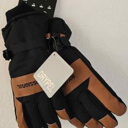 Mens  XL Gloves -Rossinol -Waterproof/Lined  - Black and tan design - New w Tags