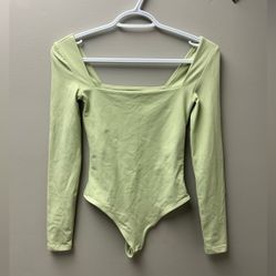 Babaton Contour Square Neck Green Bodysuit
