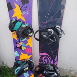 143 Cm And 147 Cm Snowboard And Bindings