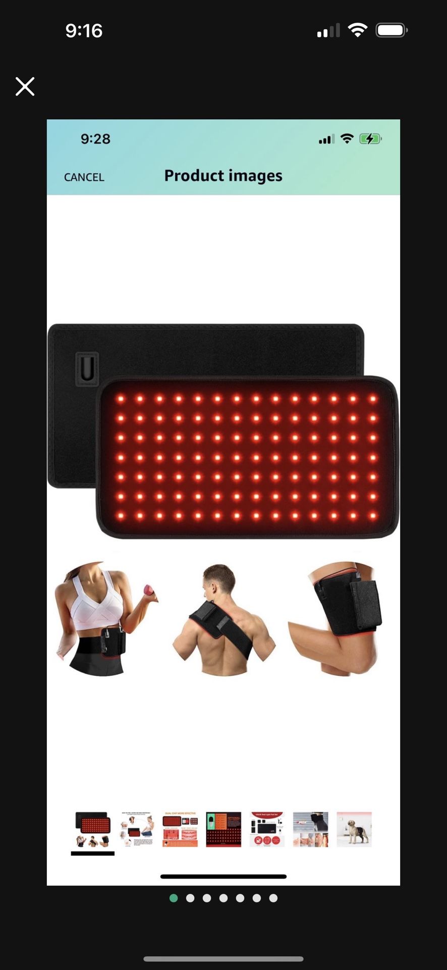 Red Light Therapy Belt, Infrared Light Therapy Device for Body, LED Flexible Wearable Wrap, with Timer for Back Shoulder Waist Muscle Pain Relief Weig