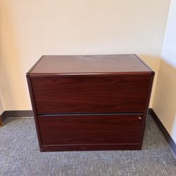 Cherry Wood Lateral File Cabinet