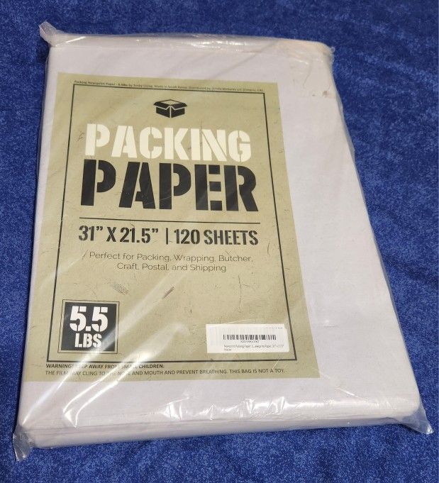 Large Packin g Paper 120 Sheets for Moving 31" X 21.5" Packing Newsprint Paper.