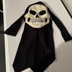 Hooded Halloween Skeleton Mask