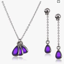 Swatch Bijoux Love Explosion Purple Necklace, Earrings And Ring