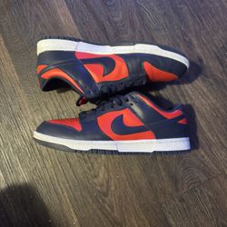 Red And Dark Blue Dunks 