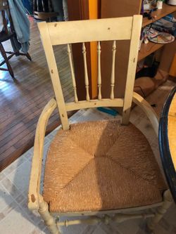 Cute dining table and four chairs hand painted and very unique