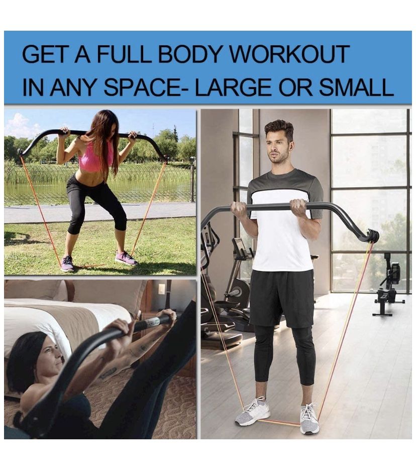 Bow Portable Home Gym Resistance Bands and Bar System for Travel