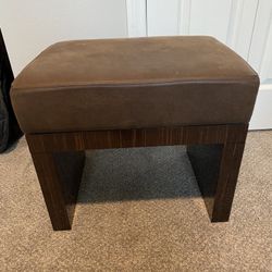Leather Ottoman Brown Leather