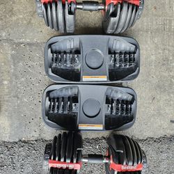 Pair Of Adjustable Dumbbells 52.5 Lbs 