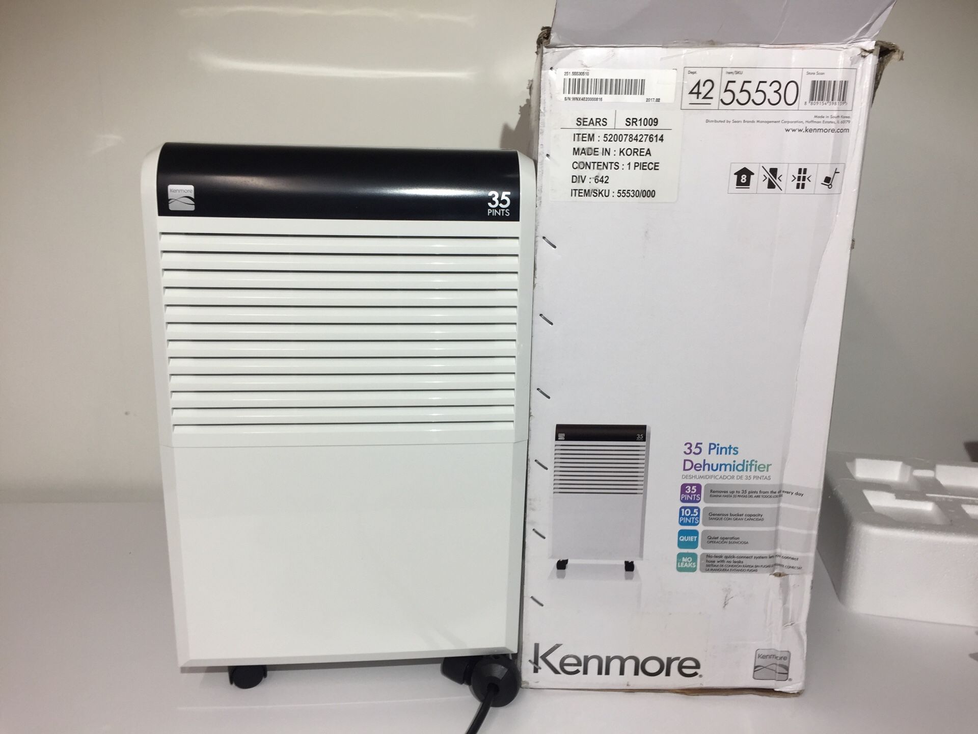 Kenmore 35 Pints Dehumidifier
