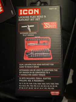 Icon 35 piece locking flex head,bit set