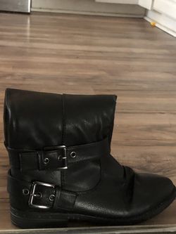 Black tall knee boots