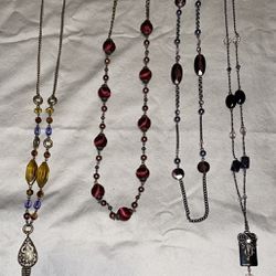 4 Vintage Avon long necklaces never used only for Demo $10 for all