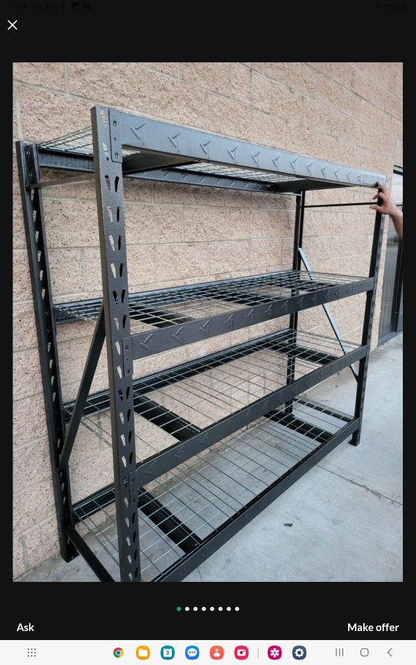 GLADIATOR 4-TIER WELDED STEEL GARAGE STORAGE SHELVING UTILITY 87" IN W X 72 "IN H X 24"IN D