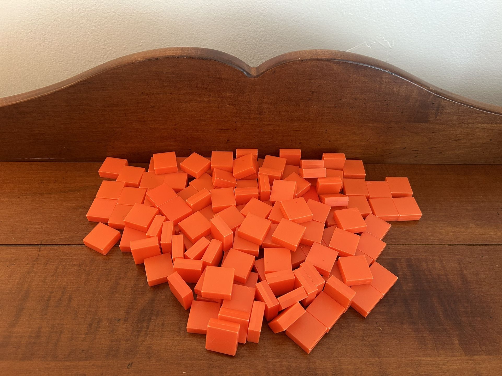 Large Lot of Orange Plastic Square Shapes - Educational Toys