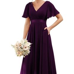 Eggplant color formal dress, Brand new