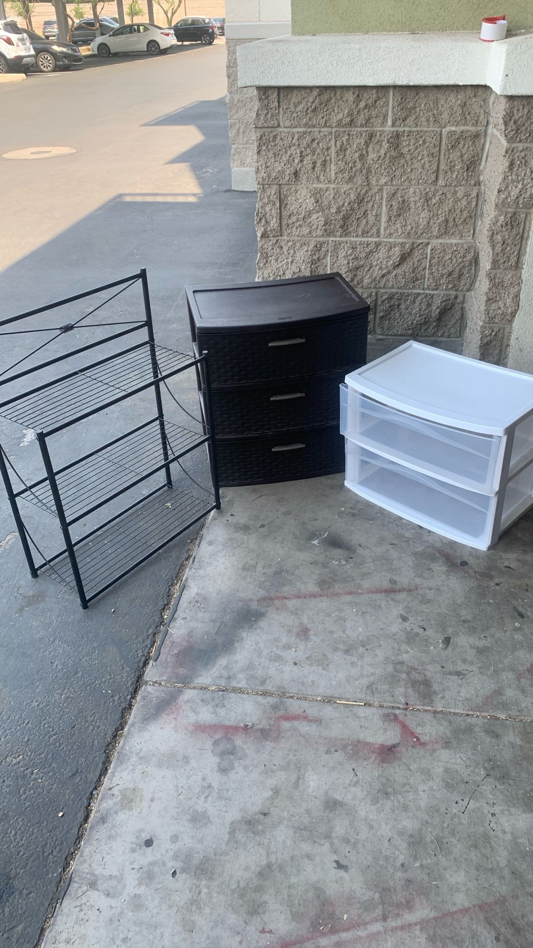 Plastic storage and shelf