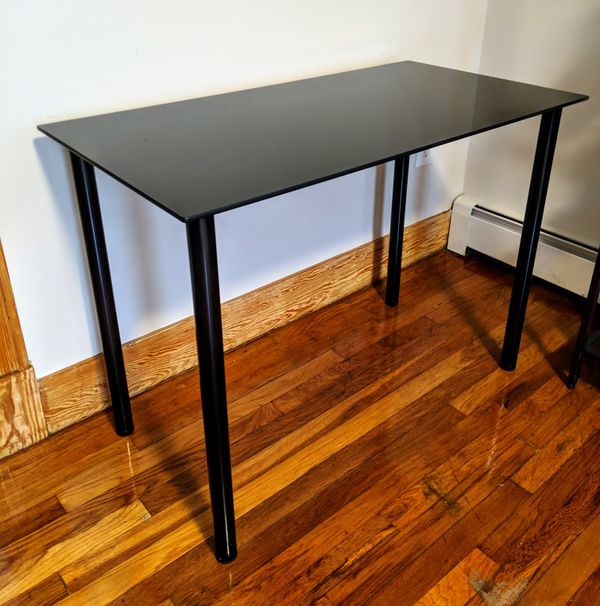Ikea Glass Tempered Desk Black With Adjule Removable Legs Ikea Glass Tempered Desk Black With Adjule Removable Legs
