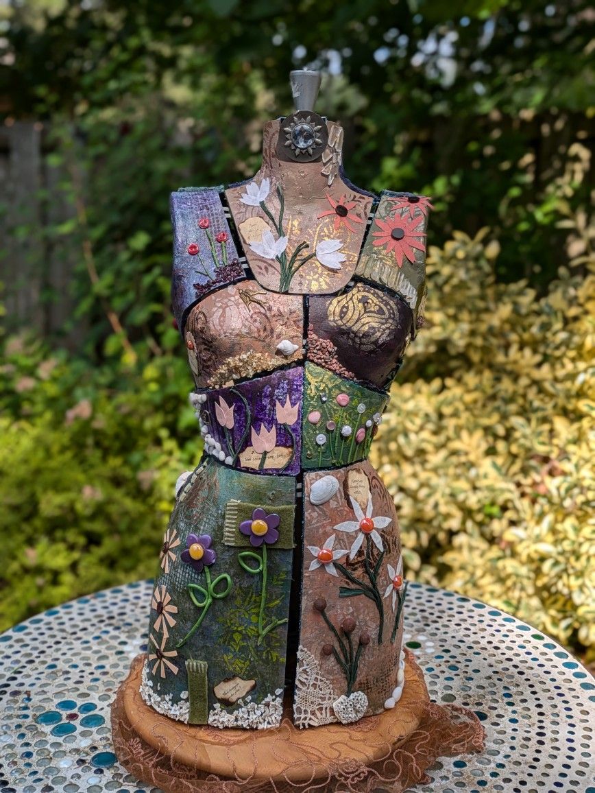 Original art garden themed sculpture mannequin vintage...