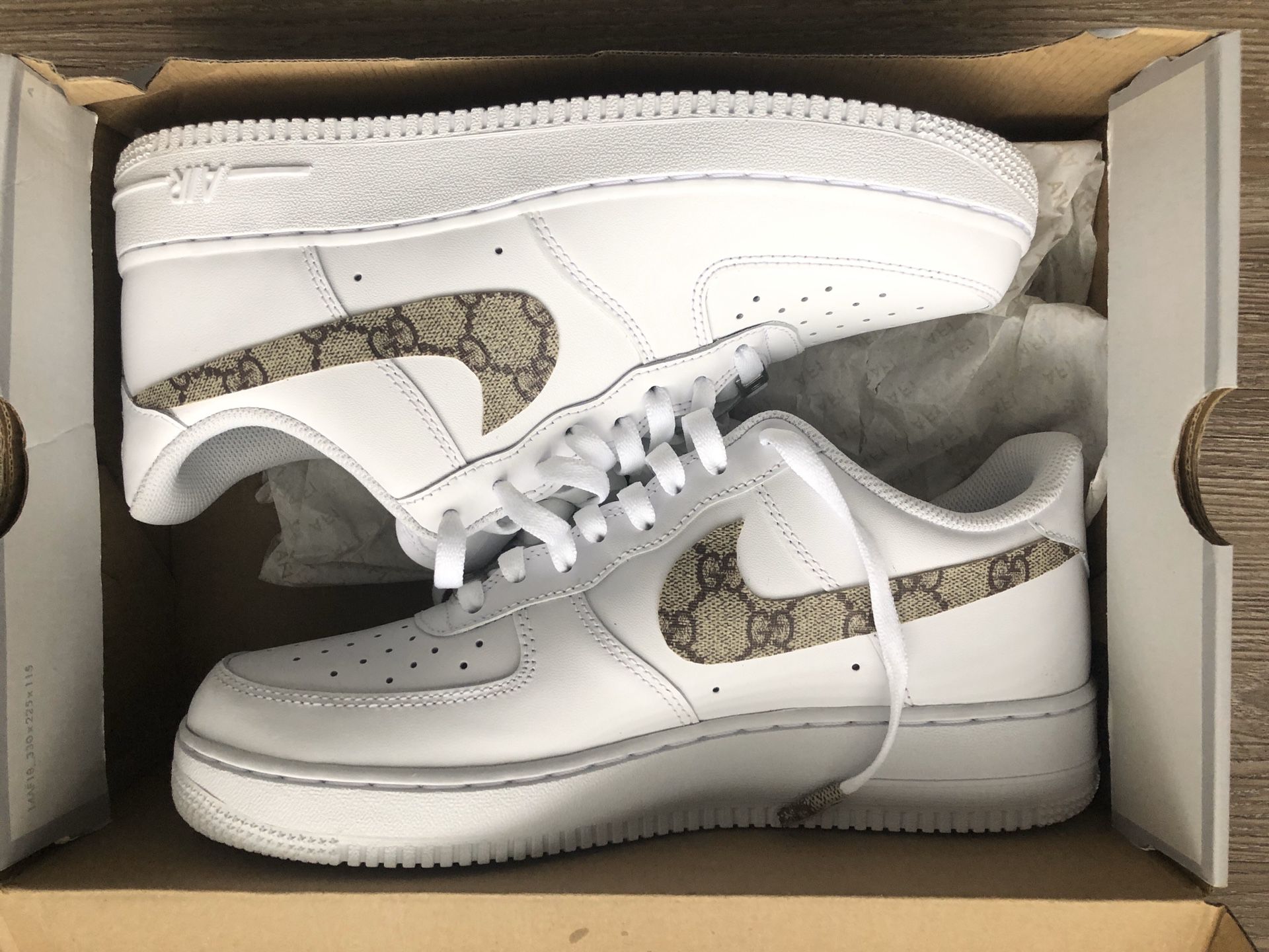 Custom Gucci Nike Air Force 1's size 9. All sizes available