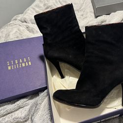 Stuart Weissman suede boots 10 M black