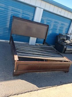 Dark Wood Sleigh Bed Frame