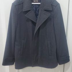 Michael Kors Wool Blend Grey Winter Coat Men's L