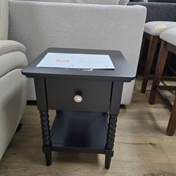 New Threshold Traditional Nightstand - Matte Black Bobbin Leg