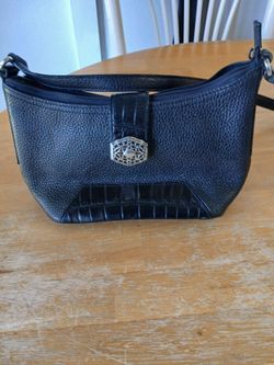 pre-owned Brighton black pebbled leather shoulder bag