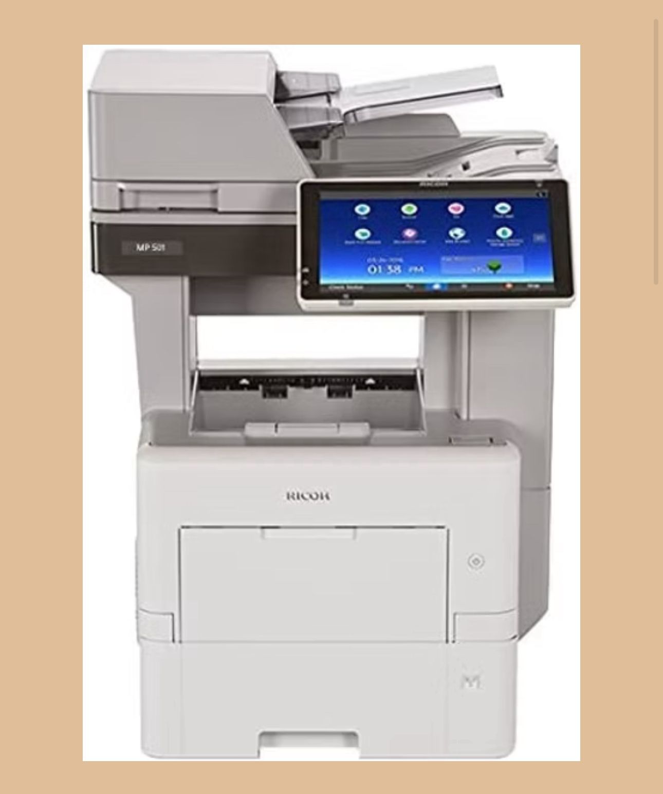 Ricoh MP501SPF Black And White Laser Multifunction Printer Faxed Scanner