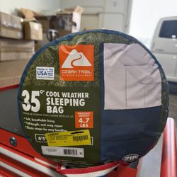 Ozark Trail 35°F Cool Weather Rectangular Sleeping Bag with Recycled Polyester and Zip Shield 