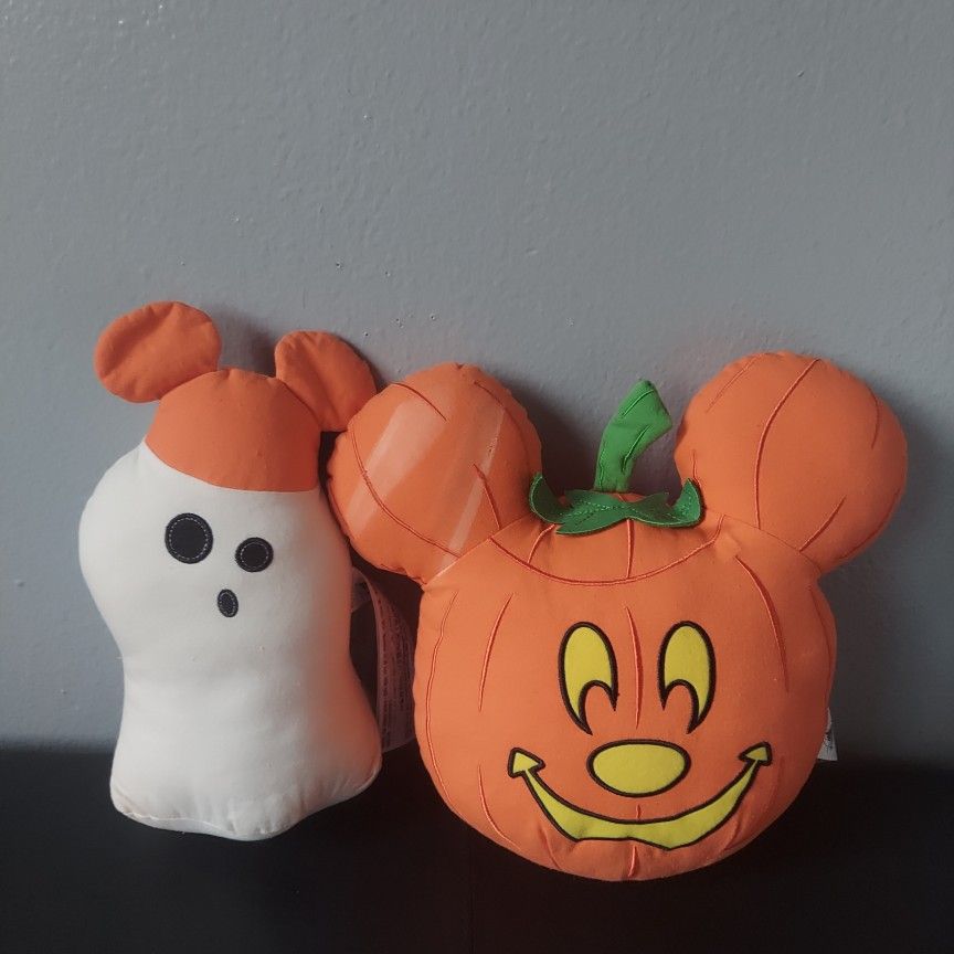 Disney Parks Halloween Pumpkin Boo Ghost Plush Set Stuffed Animals Disneyland