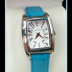 New ANNE KLEIN Blue Leather Band Analog Quartz Watch